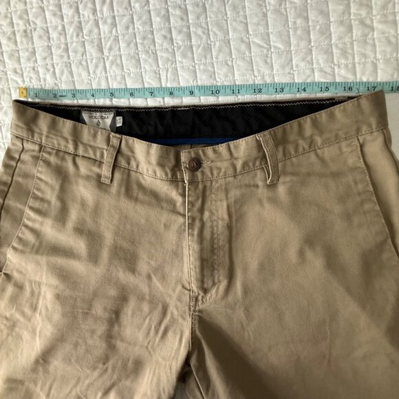 Volcom Mens Corpo Class Khaki Pants Cotton/Polyester Casual Slim, Size 34 - Picture 10 of 12
